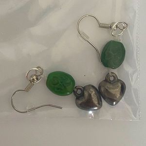 Custom Made Shamrock Heart Earrings